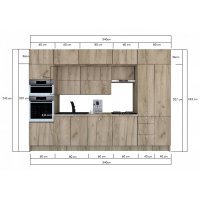 Bucatarie ZONE B 340 FRONT PAL K002 / decor K002